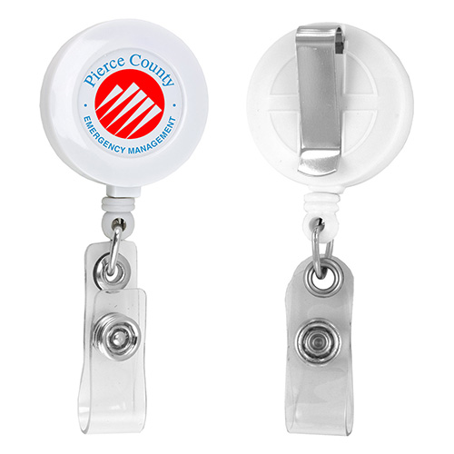 "LORAIN VL" 30" Cord Round Retractable Badge Reel and Badge Holder with Metal Slip Clip Attachment