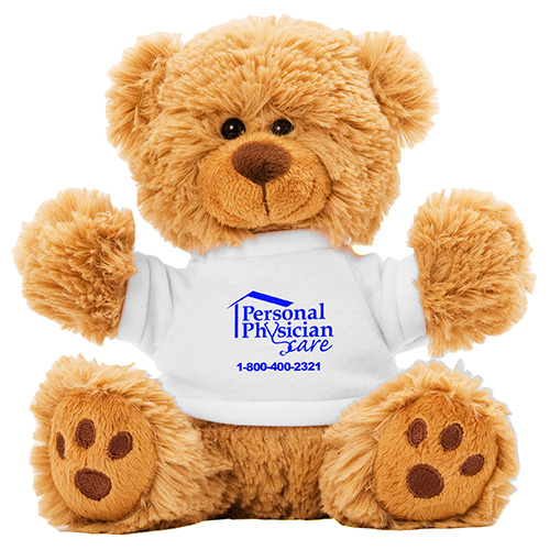 "TED T. BEAR" 6" Plush Teddy Bear With Choice of T-Shirt Color