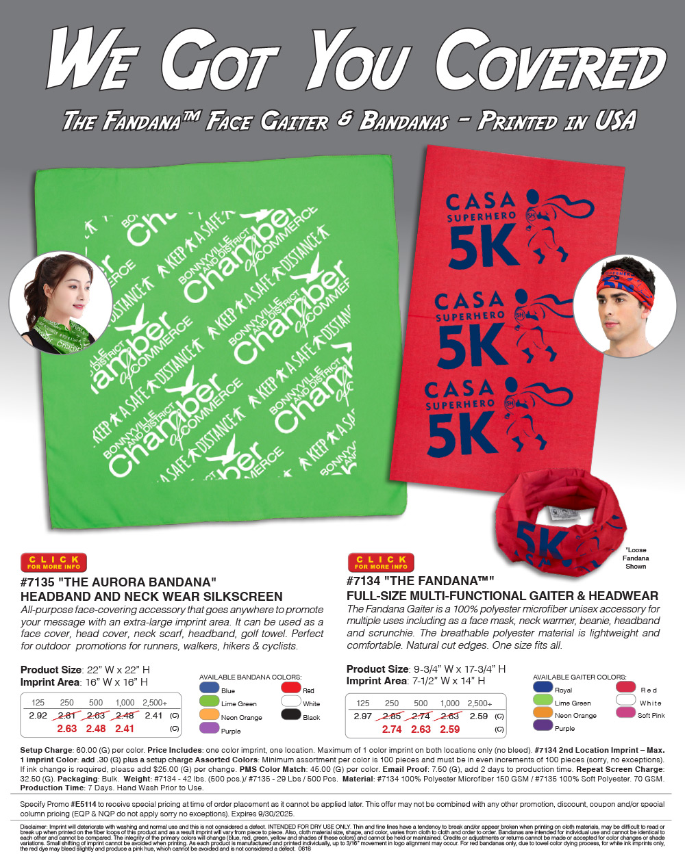 The Fandana Face Gaiter & Bandanas - Printed in USA