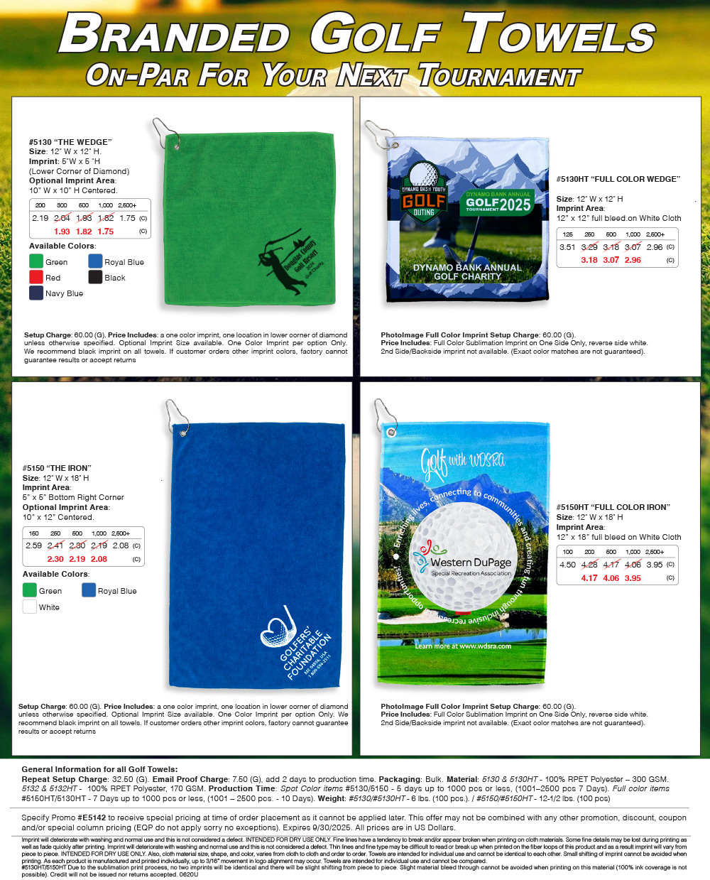 5130 5150 5130HT 5150HT Microfiber Golf Towel