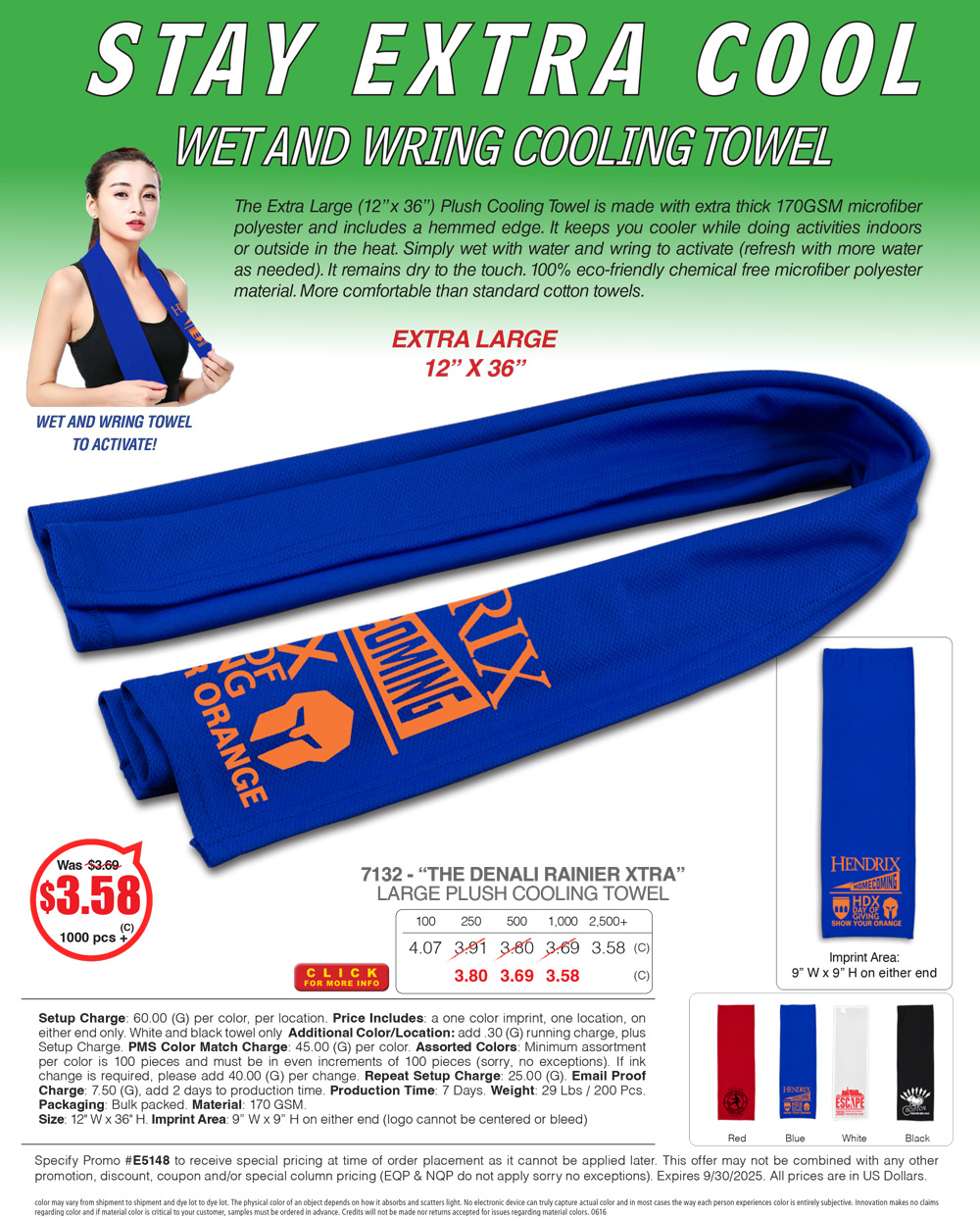 7132 Large Plush Cooling Towel