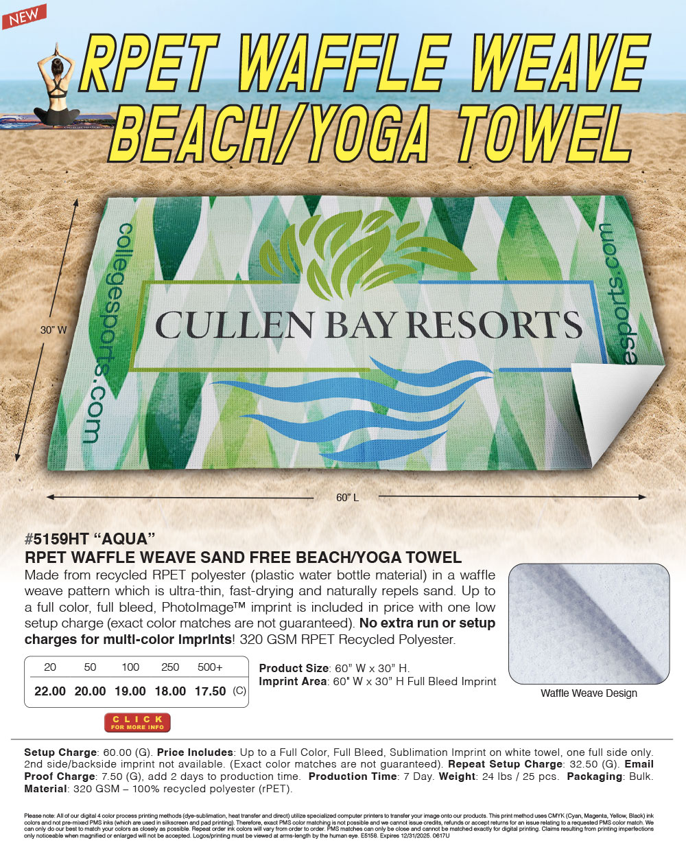 5159HT The HAWK - FULL-COLOR WAFFLE WEAVE Sport TOWEL