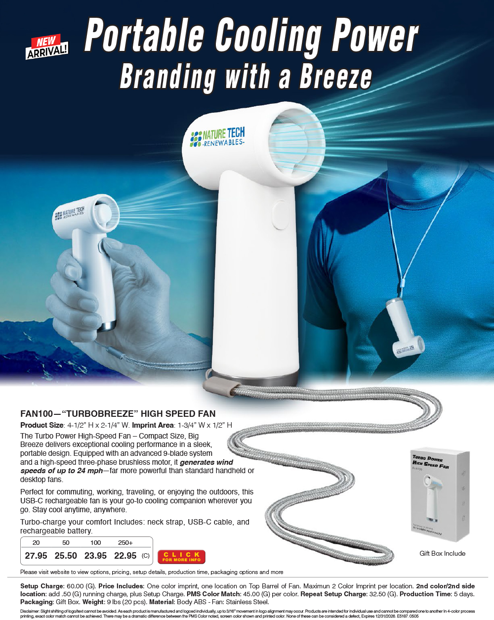FAN100 TURBOBREEZE - THE TURBO POWER High-Speed Fan 
