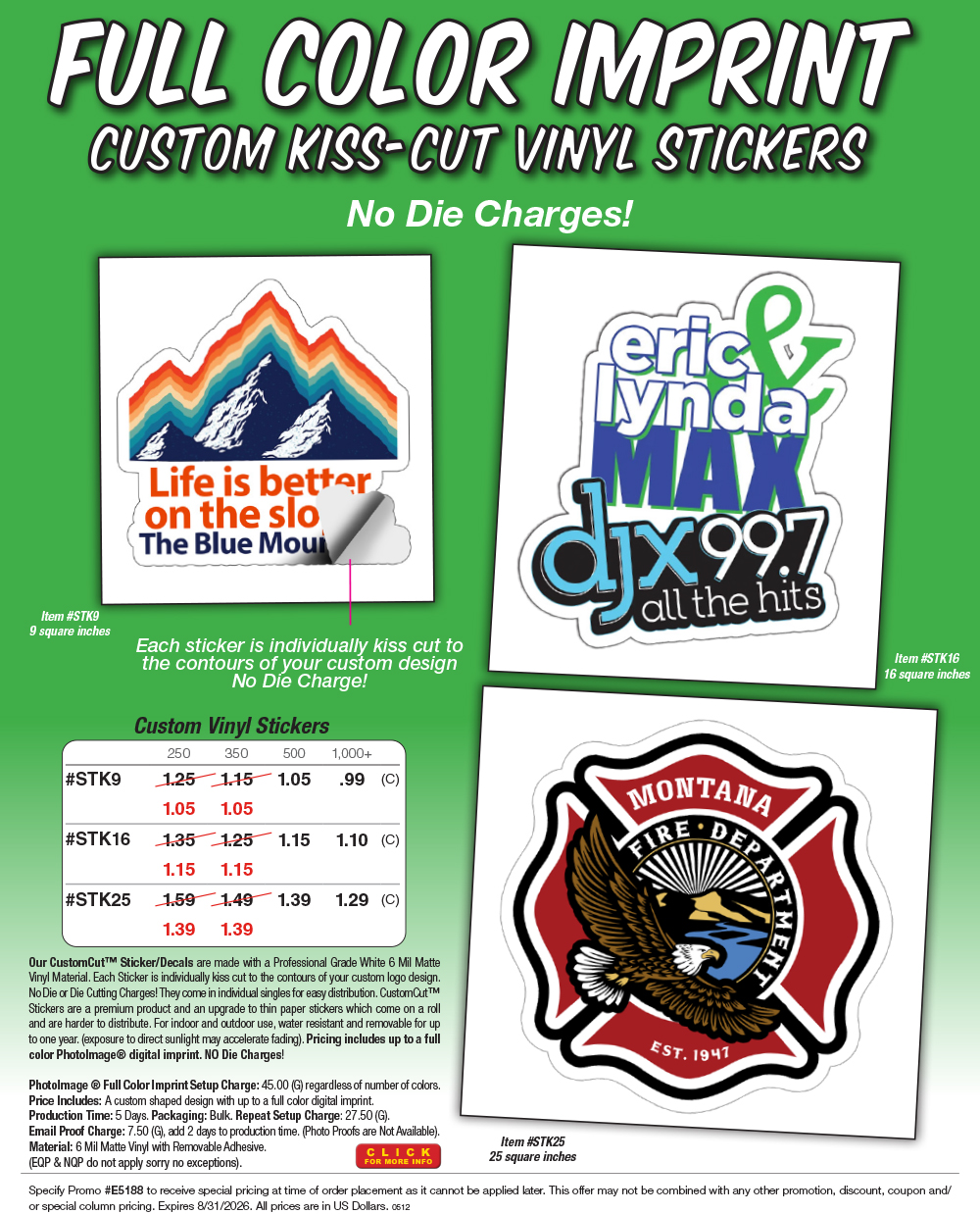 #STK9 #STK16 #STK25 Full Color Custom Shape Removable Vinyl Stickers