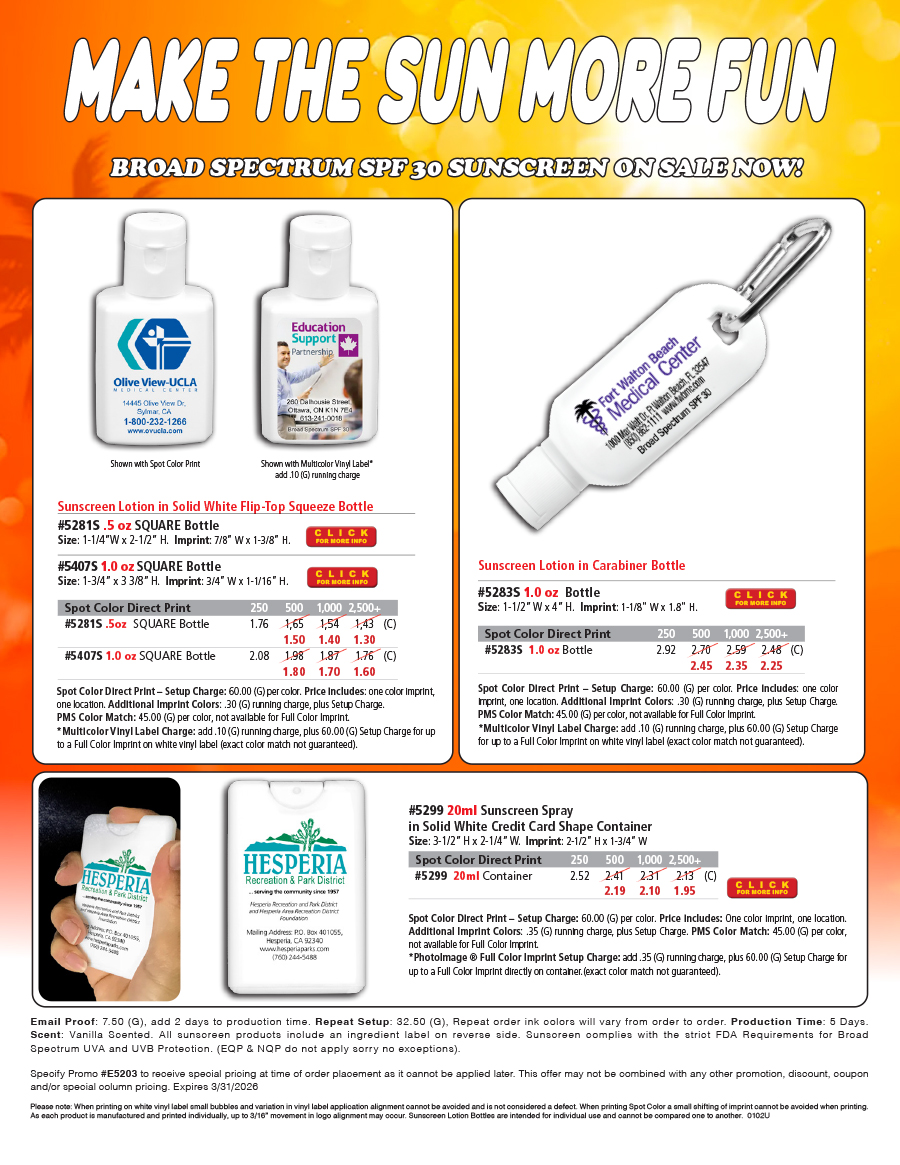 5281S 5407S 5283S 5299 Sunscreen Squeeze Bottle