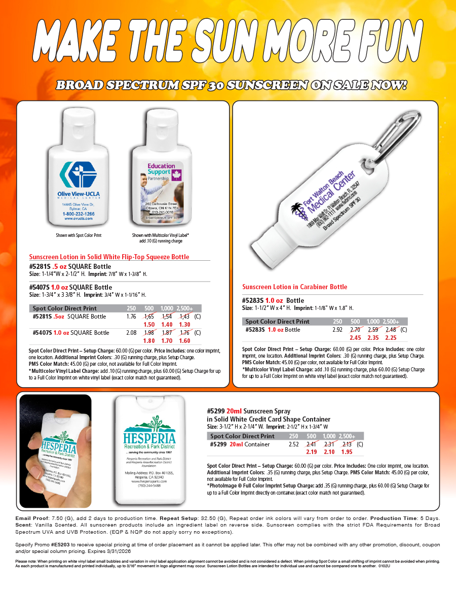 5281S 5407S 5283S 5299 Sunscreen Squeeze Bottle