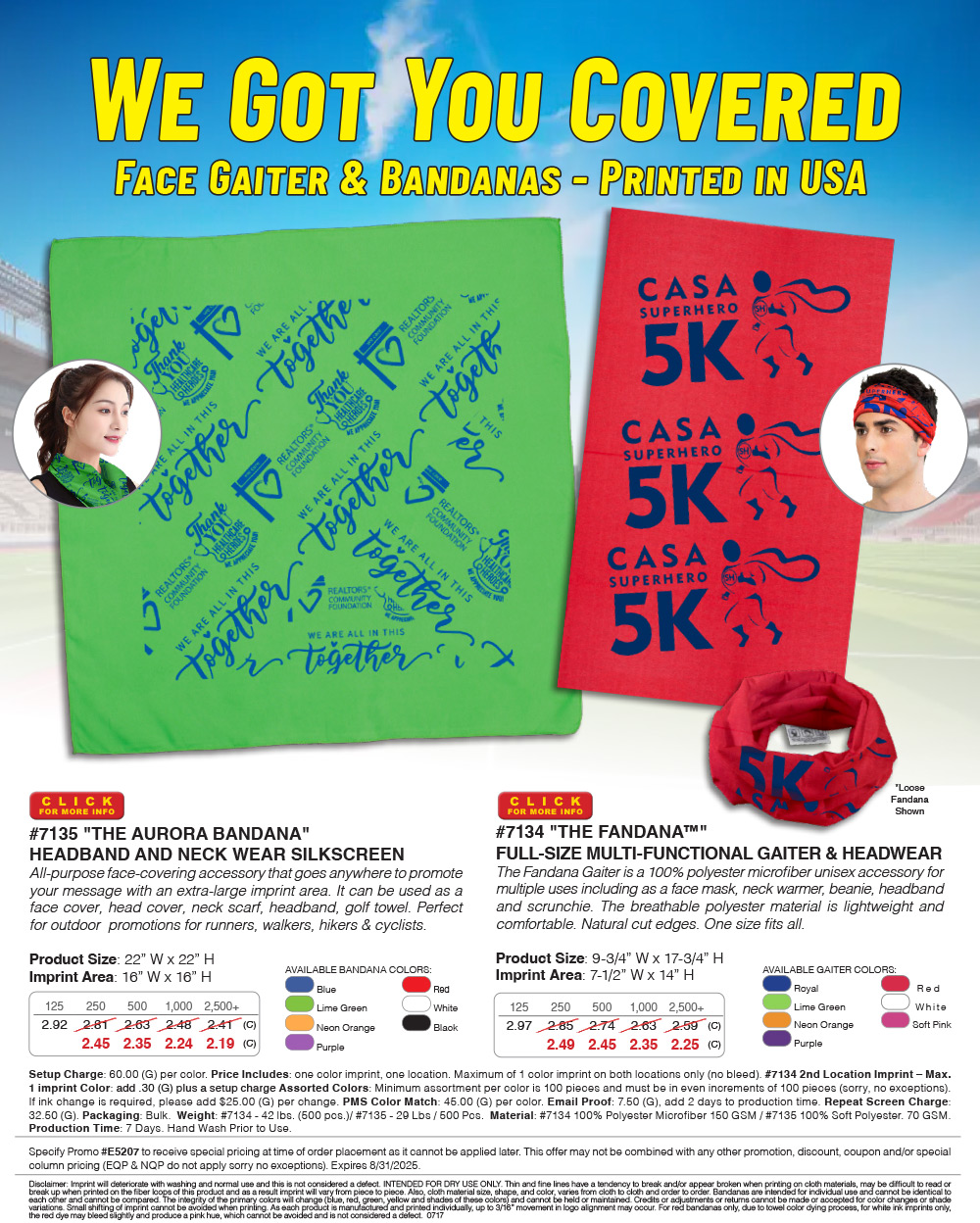 The Fandana Face Gaiter & Bandanas - Printed in USA
