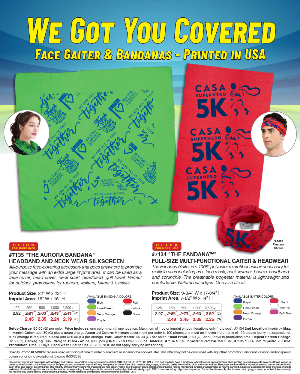 The Fandana Face Gaiter & Bandanas - Printed in USA
