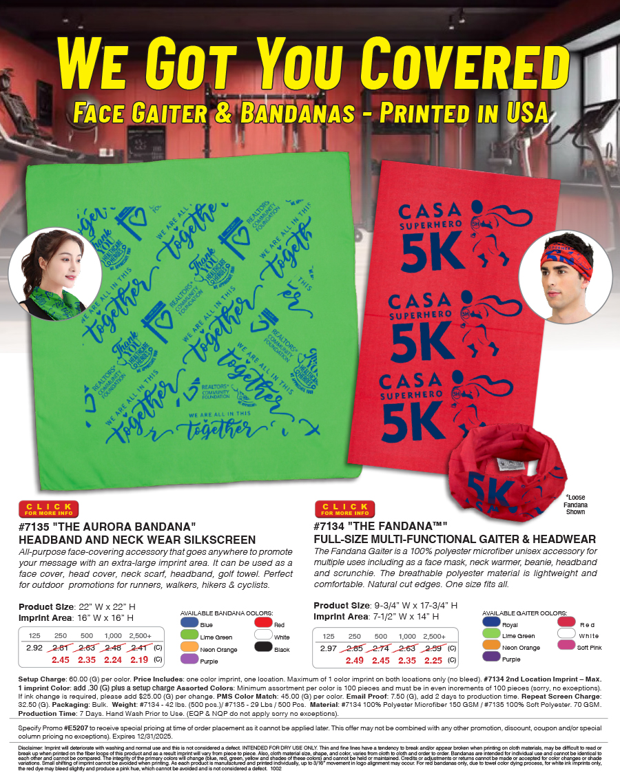 The Fandana Face Gaiter & Bandanas - Printed in USA