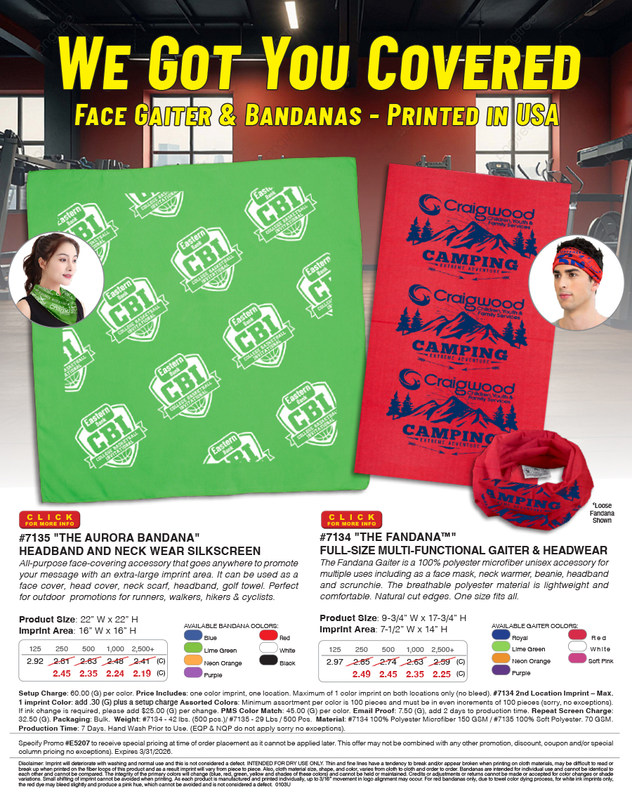 The Fandana� Face Gaiter & Bandanas - Printed in USA