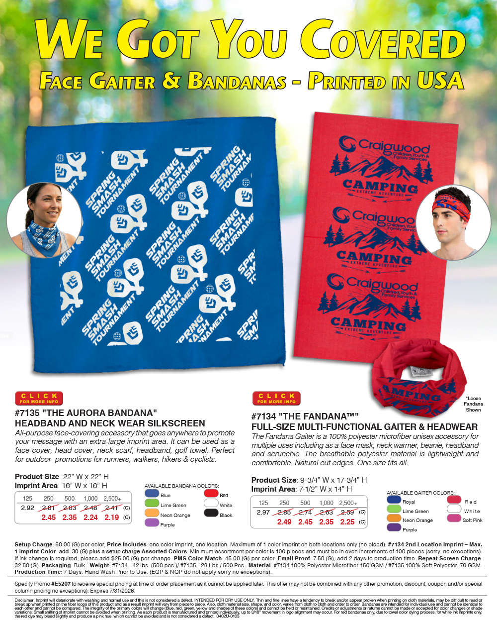 The Fandana� Face Gaiter & Bandanas - Printed in USA