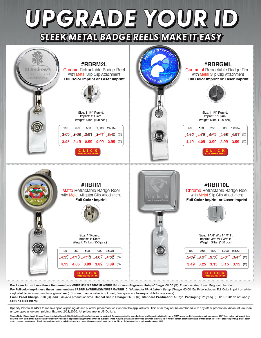 RBRM2L RBRGML RBRM RBR10L Metal Retractable Badge Reel