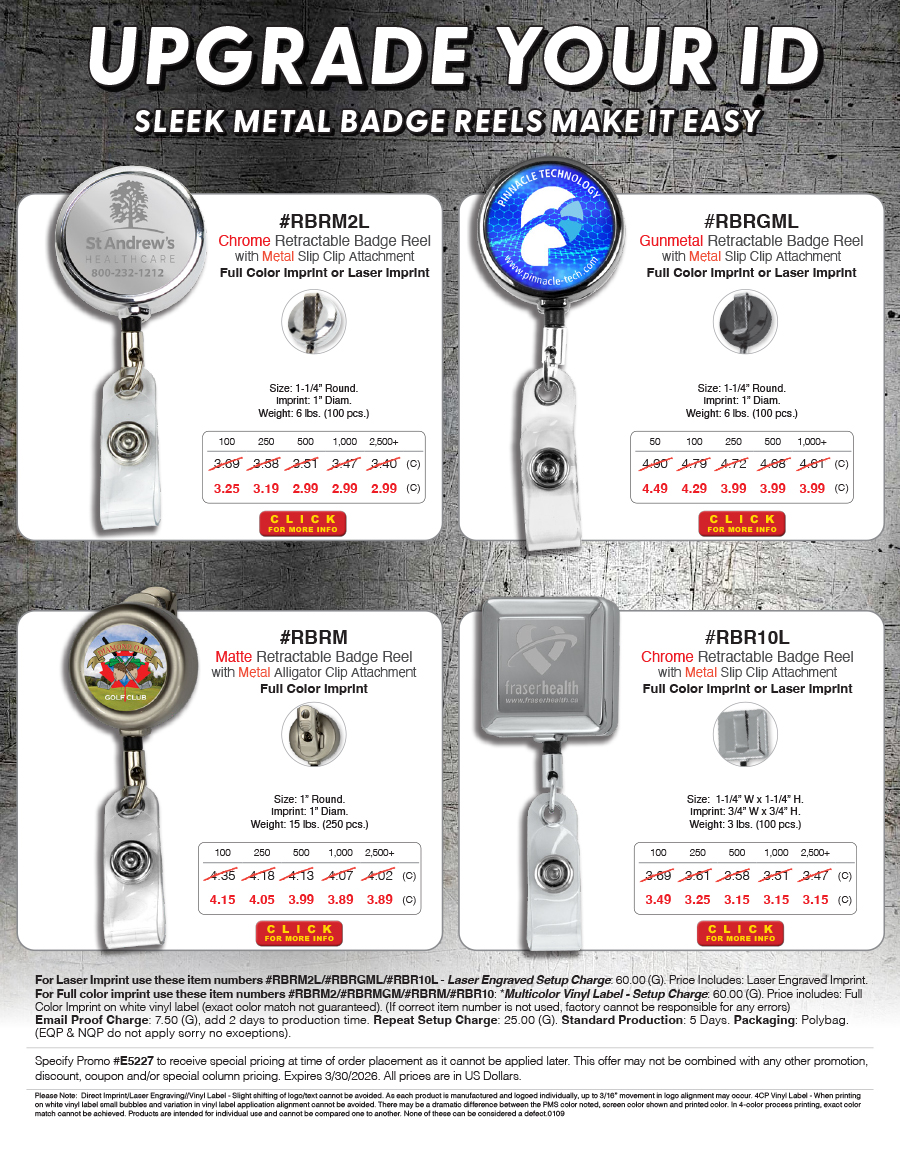 RBRM2L RBRGML RBRM RBR10L Metal Retractable Badge Reel