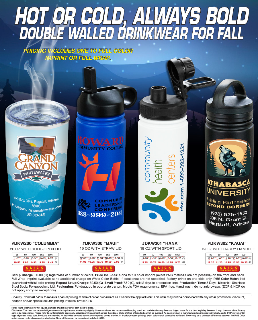 Double Walled Drinkwear For Fall