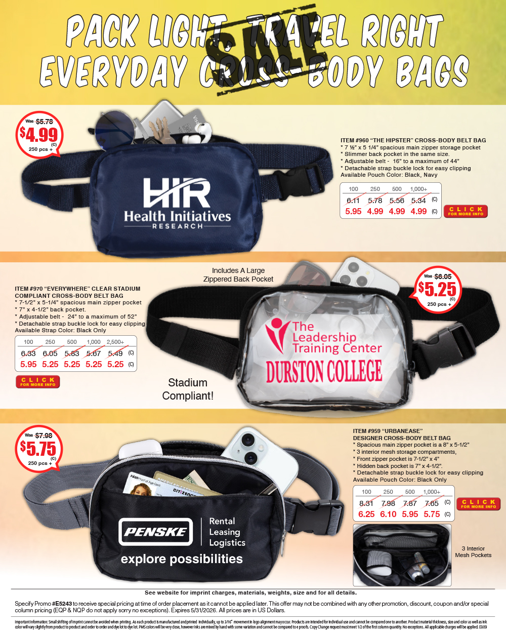 959 960 970 Summer Crossbody Bags   