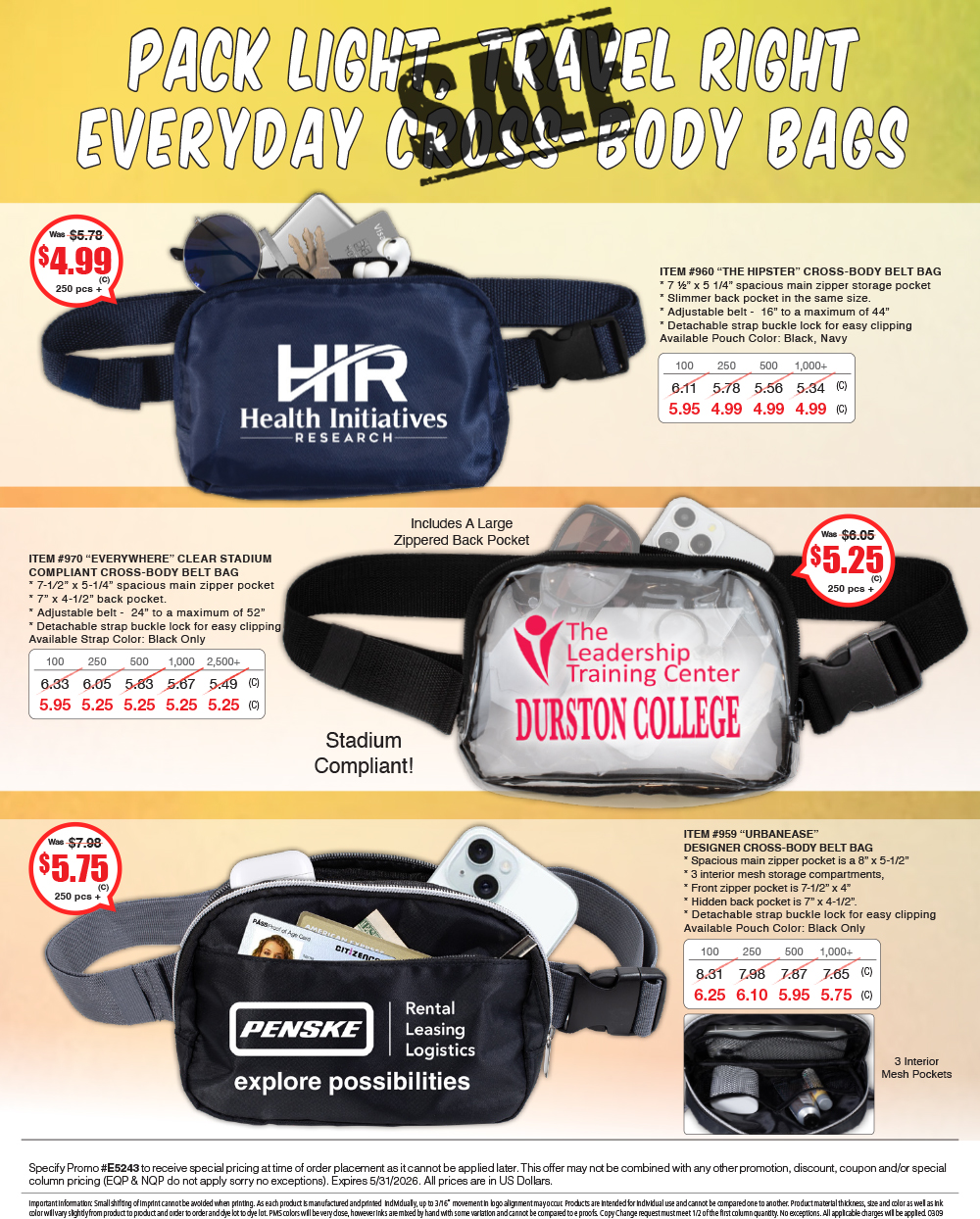 959 960 970 Summer Crossbody Bags   