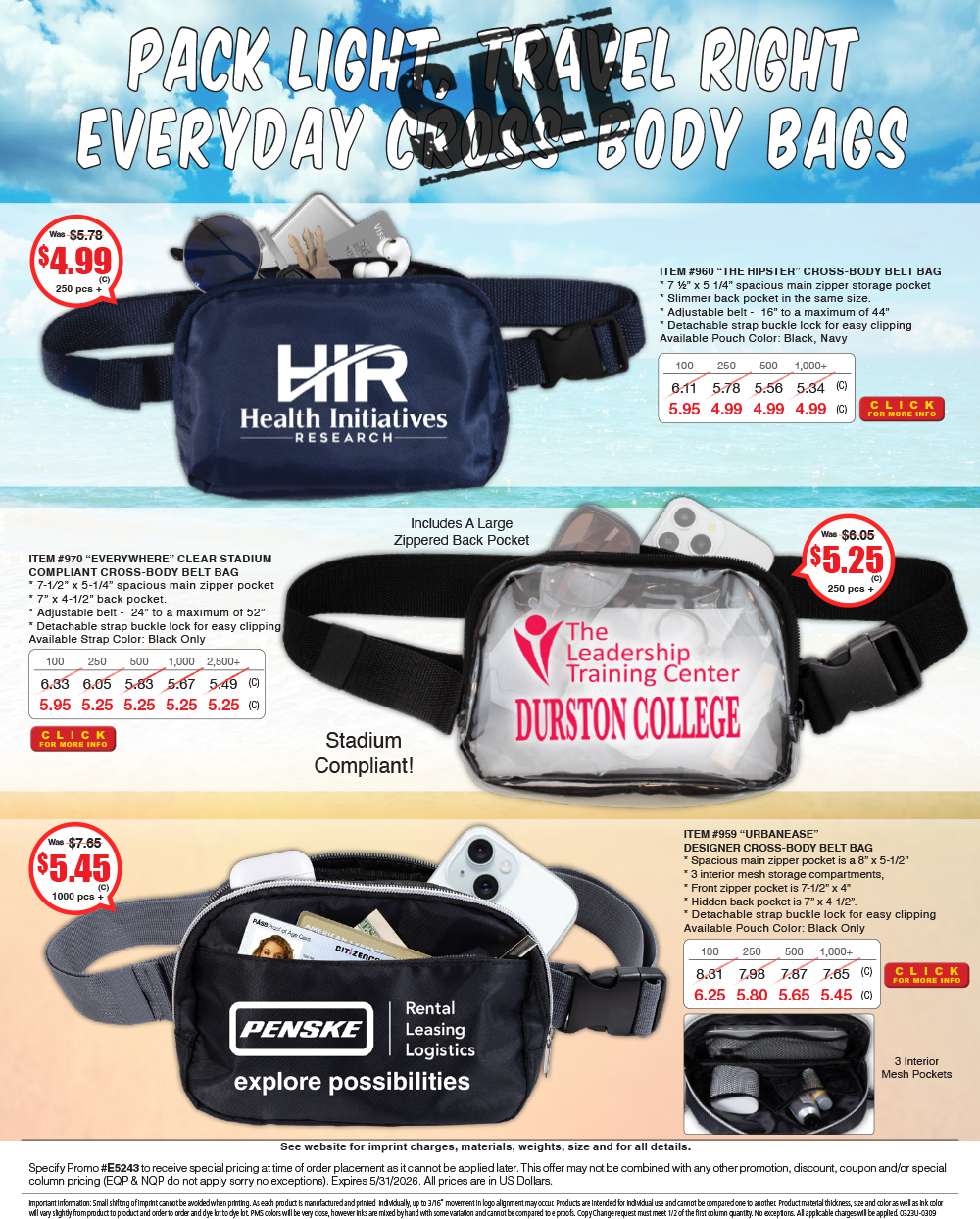 959 960 970 Summer Crossbody Bags   