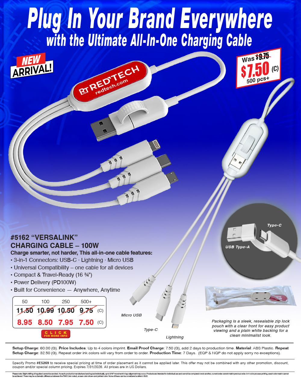 5162 Versalink Fast PD60W Charging Cable