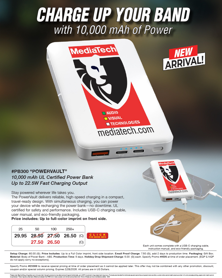 PB300 PowerVault - 10,000 mAh UL Certified Power Bank