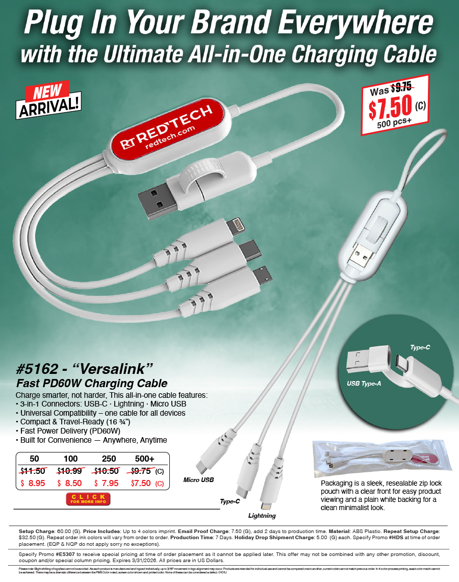 5162 Versalink Fast PD60W Charging Cable