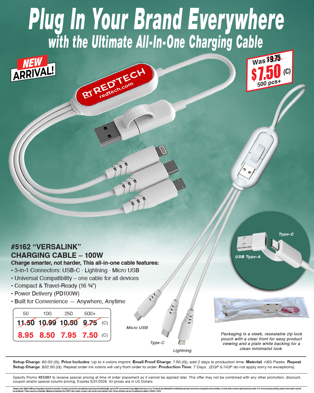 5162 Versalink Fast PD60W Charging Cable