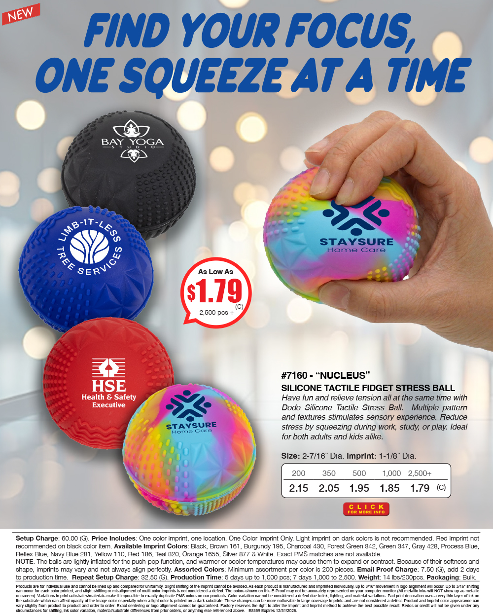 7160 - Nucleus - Silicone Tactile Fidget Stress Ball