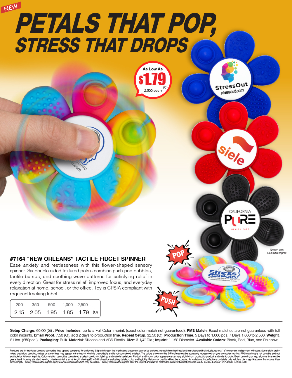 7164 New Orleans - Tactile Fidget Spinner