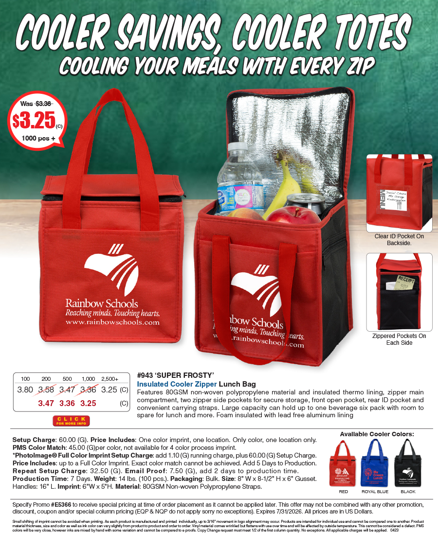 943 Super Frosty - Insulated Cooler Lunch Bag