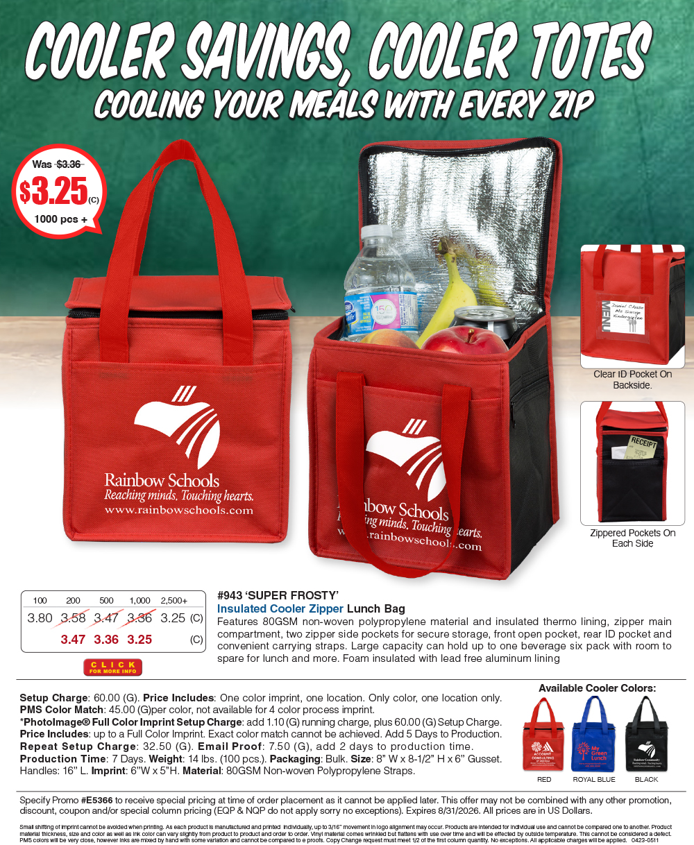 943 Super Frosty - Insulated Cooler Lunch Bag