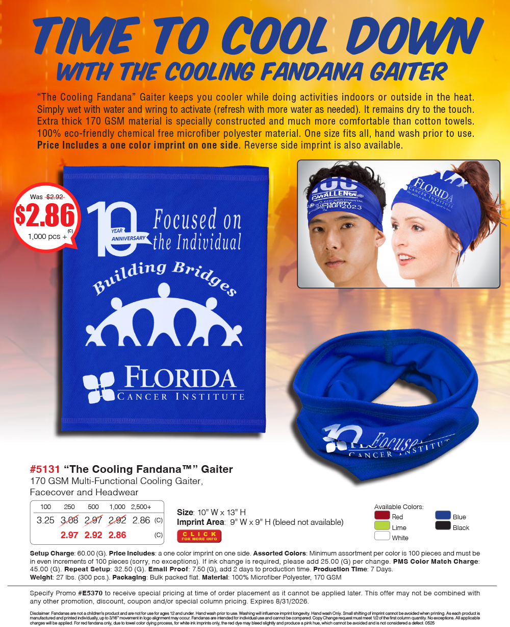 5131 The Cooling Fandana Multi-Function Head and Neckwear
