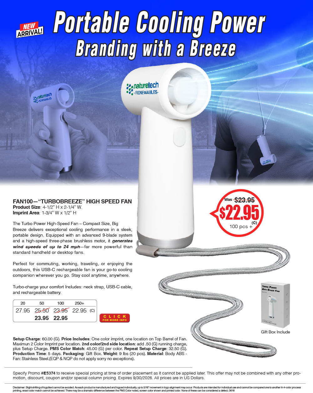 FAN100 TURBOBREEZE - THE TURBO POWER High-Speed Fan 