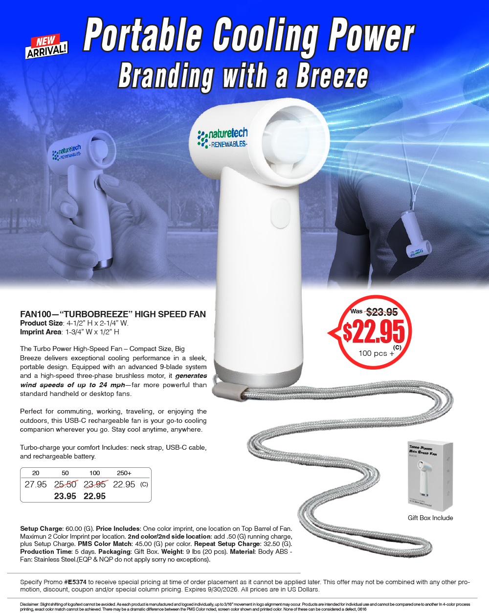FAN100 TURBOBREEZE - THE TURBO POWER High-Speed Fan 
