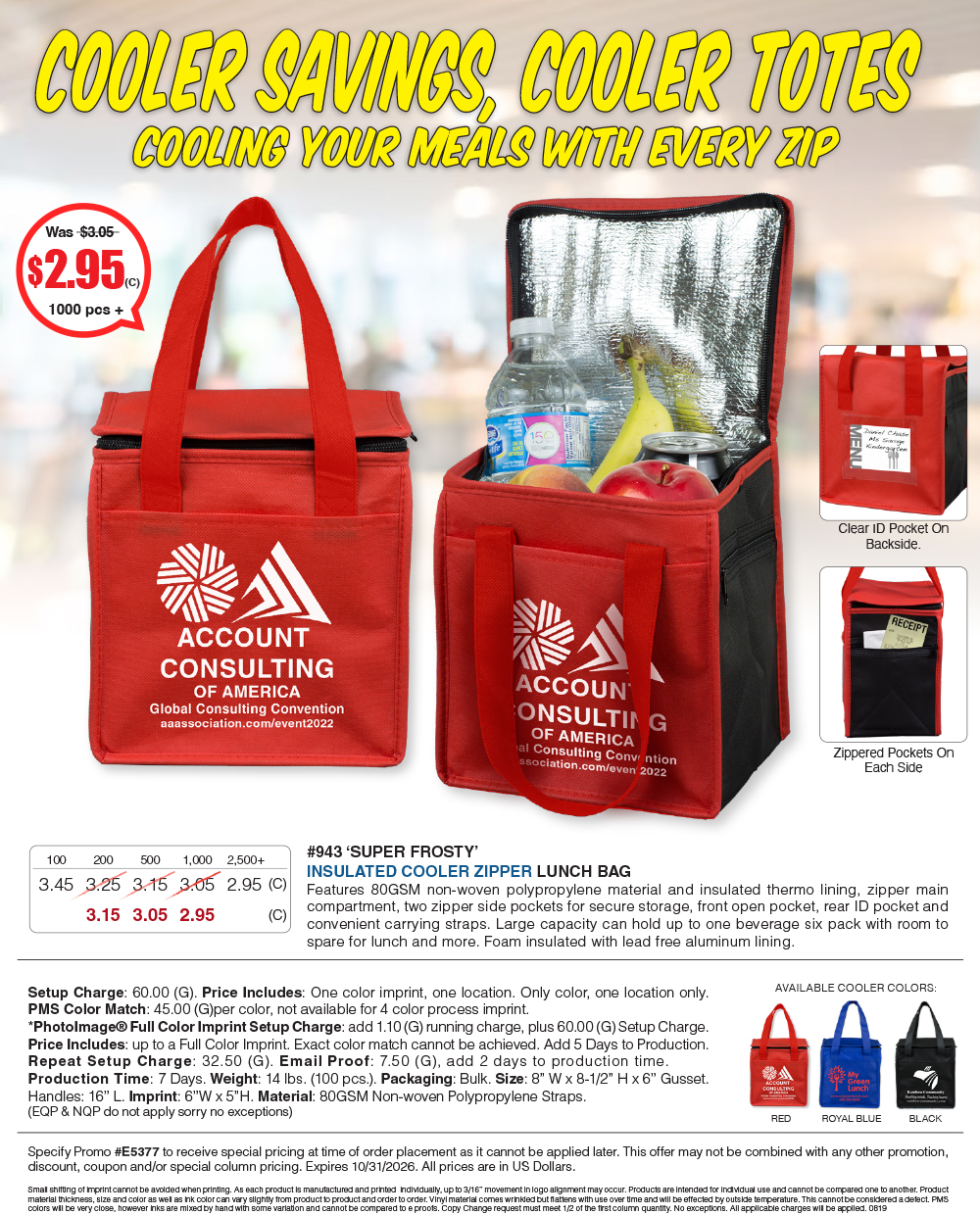 943 Super Frosty - Insulated Cooler Lunch Bag