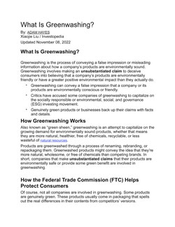 What is Greenwashing